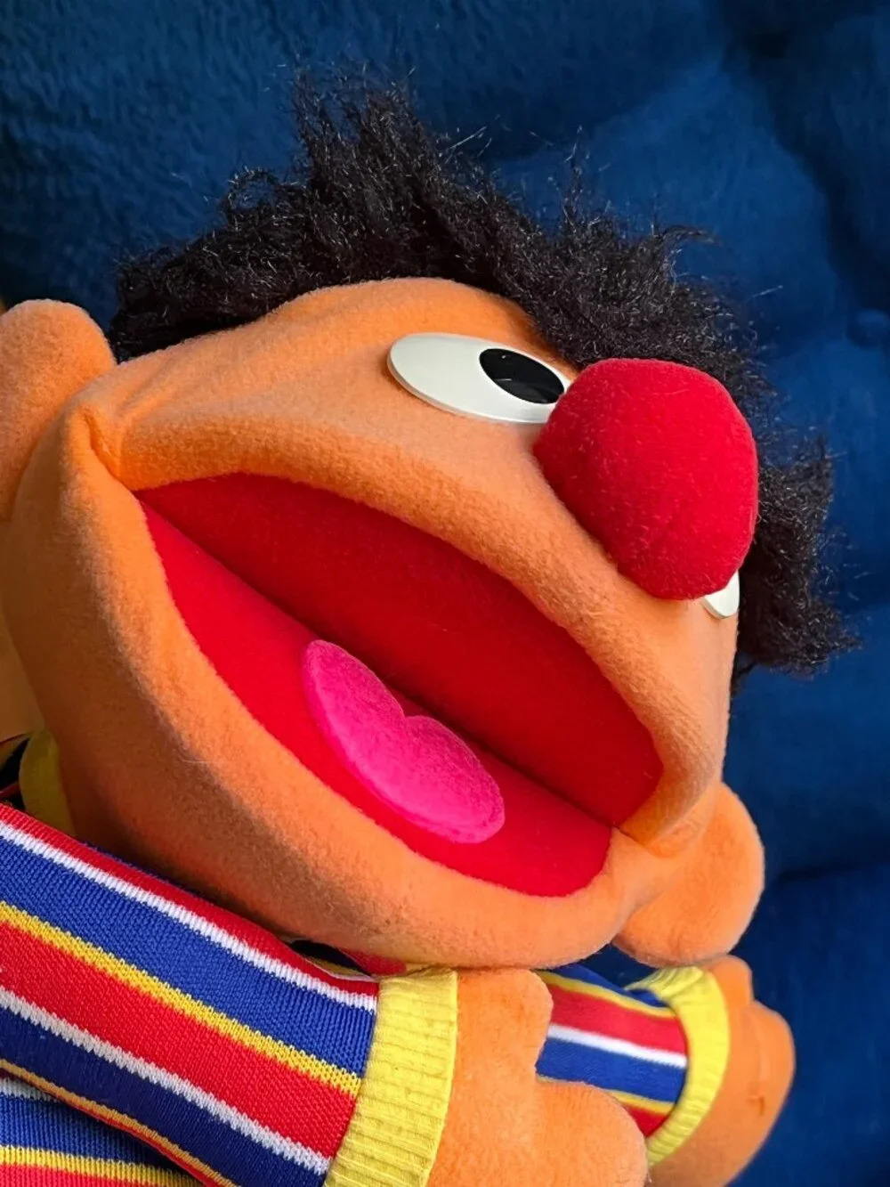 Vintage 1986 Playskool Sesame Street Bert and Ernie Hand Puppet Plush Lot Set